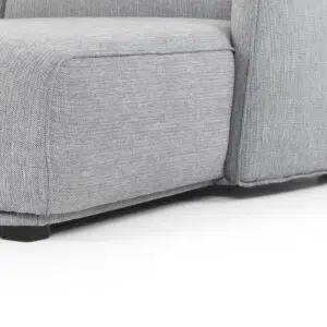 Graphite Grey 3 Seater Right Chaise Sofa, Retro Modern Design