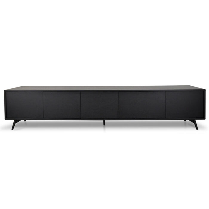 Savanna 2.4m TV Unit in Black Oak, Spacious Storage