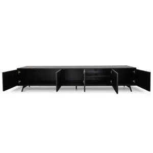 Savanna 2.4m TV Unit in Black Oak, Spacious Storage