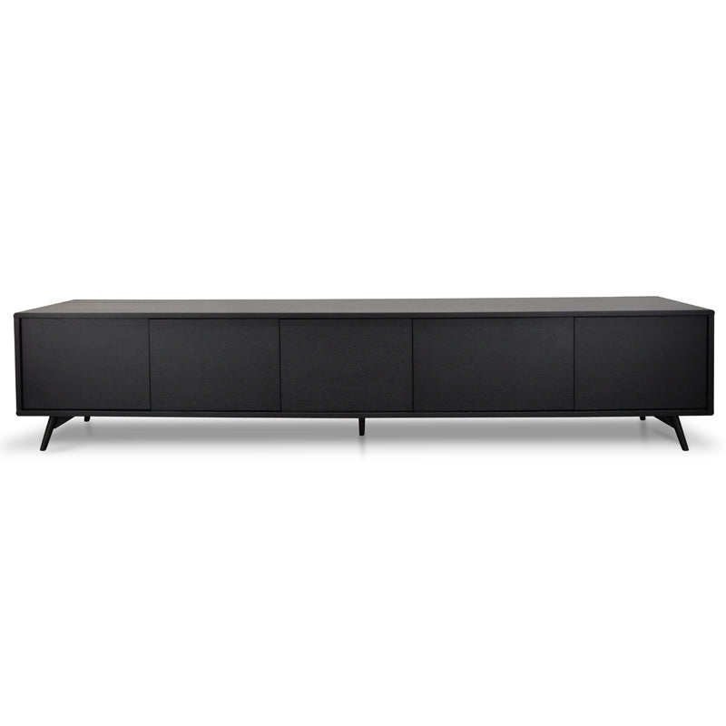 Savanna 2.4m TV Unit in Black Oak, Spacious Storage