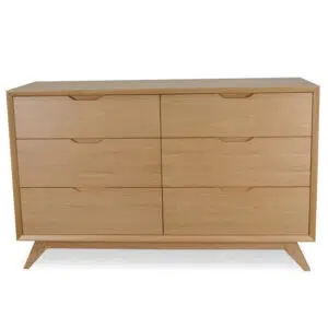 Sleek Scandinavian 6-drawer chest, natural oak, spacious storage