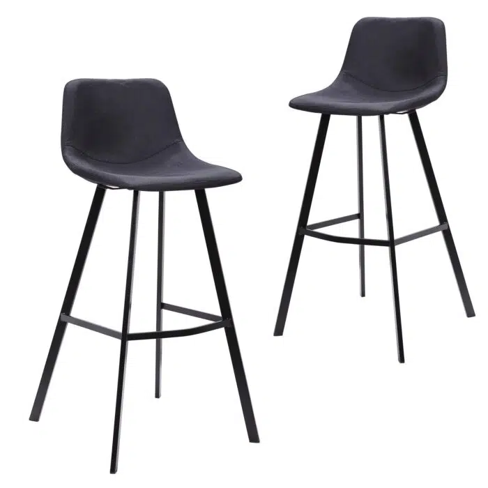 Urban 80cm Bar Stool – Black Fabric (Set of 2)
