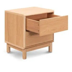 Natural Oak Haven Bedside Table with Drawers