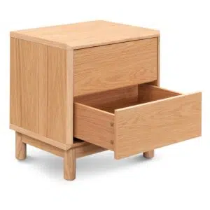 Natural Oak Haven Bedside Table with Drawers