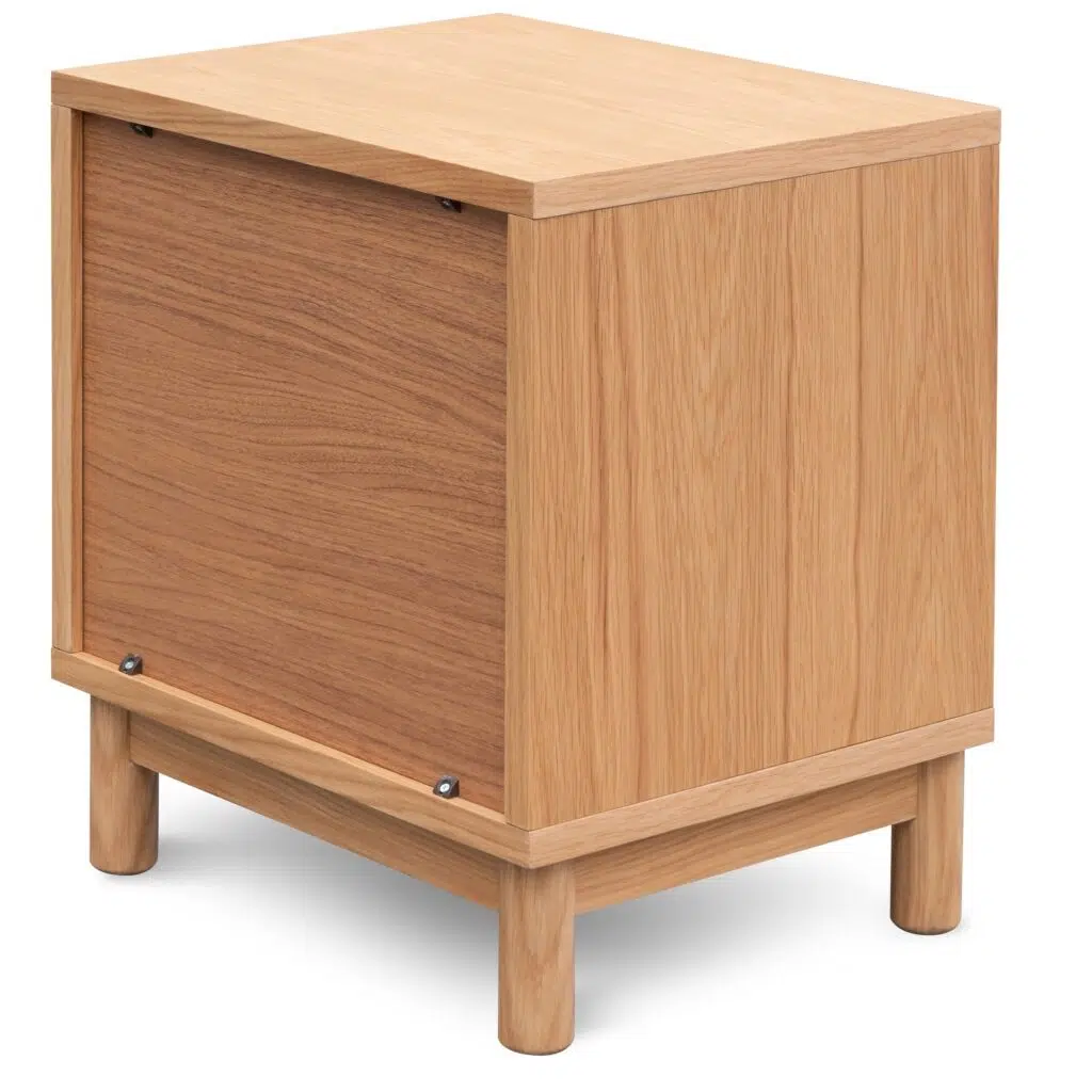 Haven bedside table natural oak, compact design with drawers