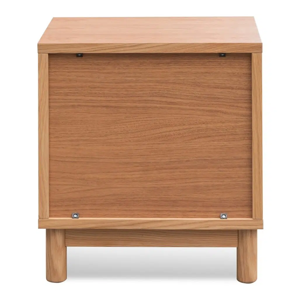 Haven Bedside Table Nat Oak Finish 2 Drawers Compact