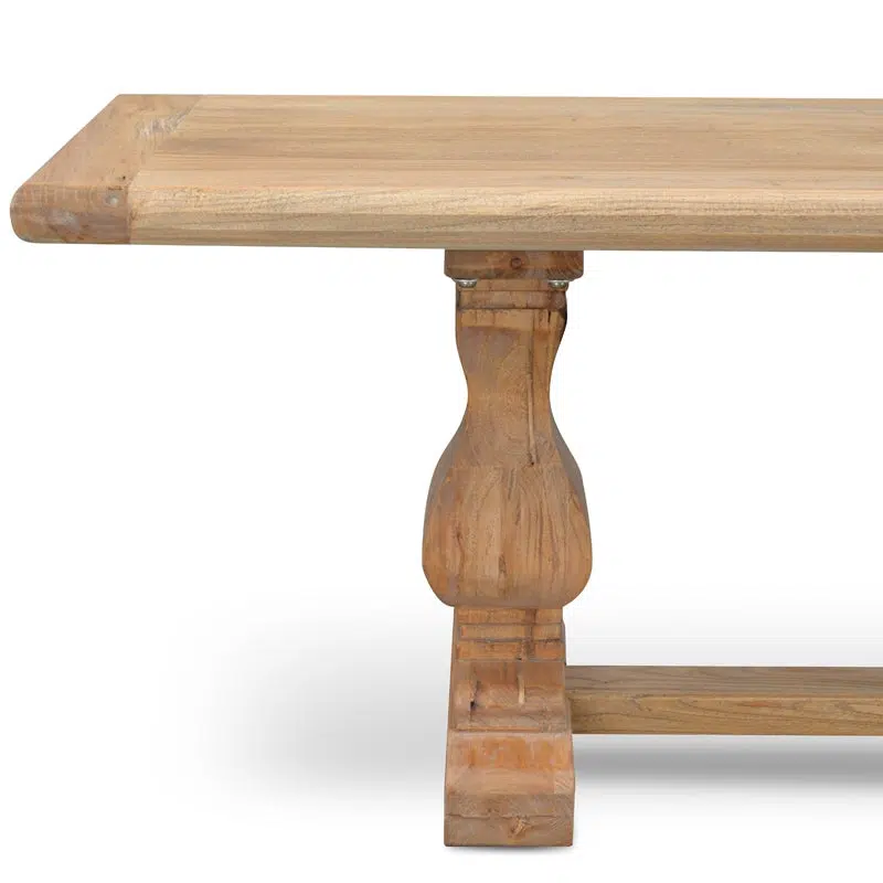 Rustic 2m Elm Wood Bench, Reclaimed Wood, Natural Finish