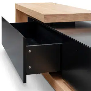 Harmony 2.4m TV Unit Oak Black Modern Design