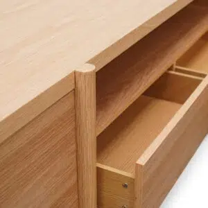 Calla TV Unit Natural 2.1m with storage and rustic legs