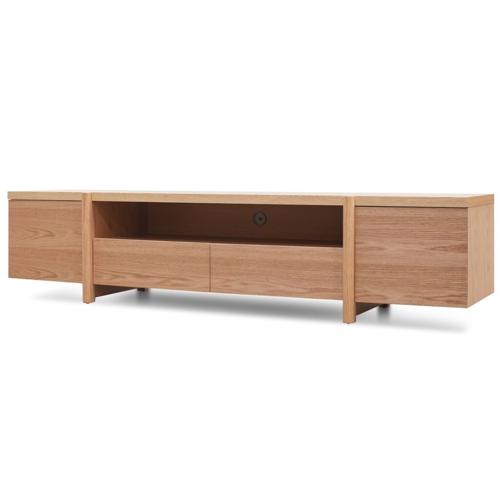 Calla TV Unit Natural 2.1m with drawers and shelves