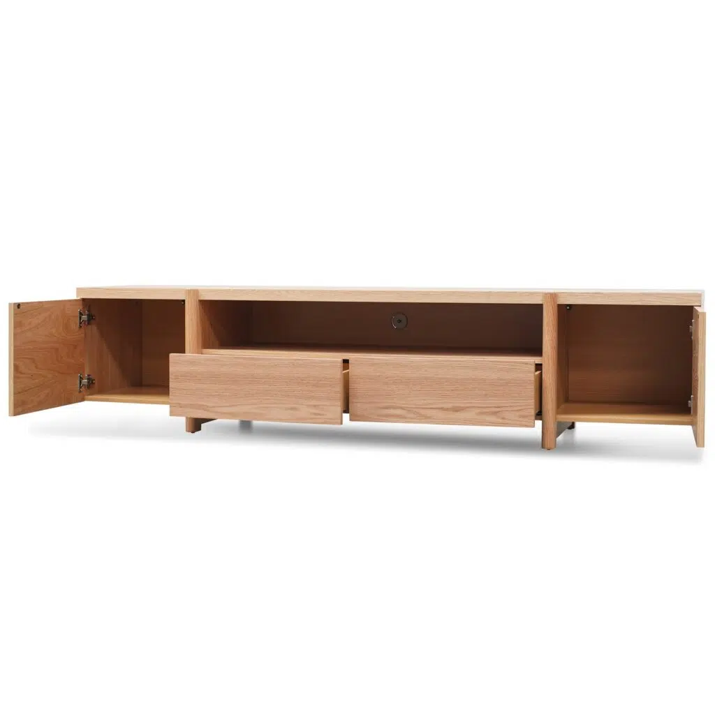 Calla TV Unit Natural 2.1m with drawers and shelves
