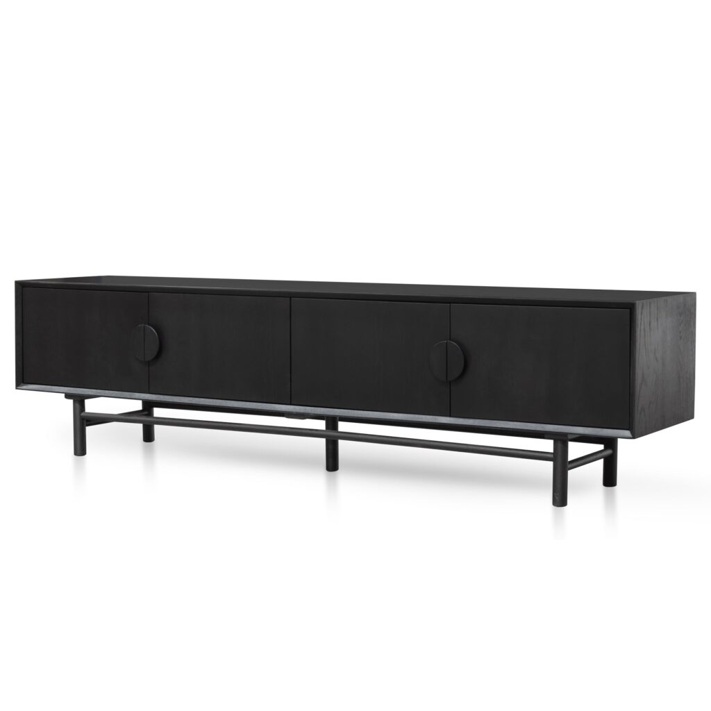 Leo TV Unit Black 2.1m, Retro Modern Style