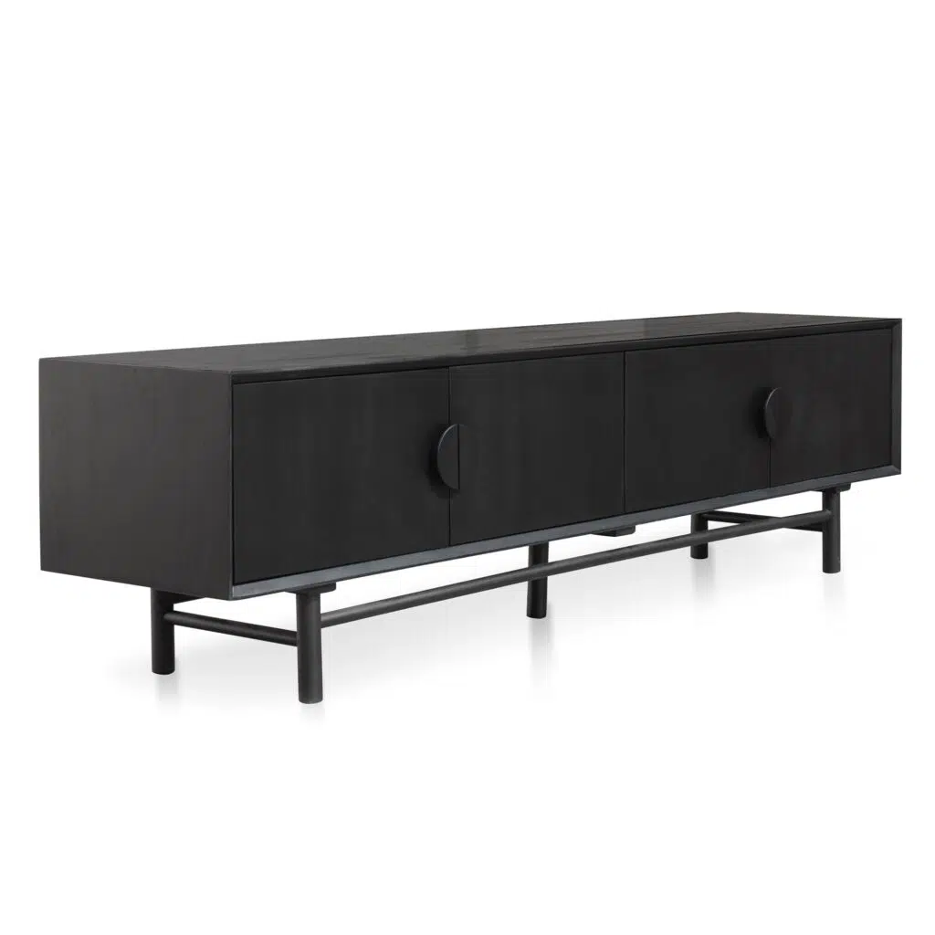 Leo TV Unit Black 2.1m Retro Modern Style