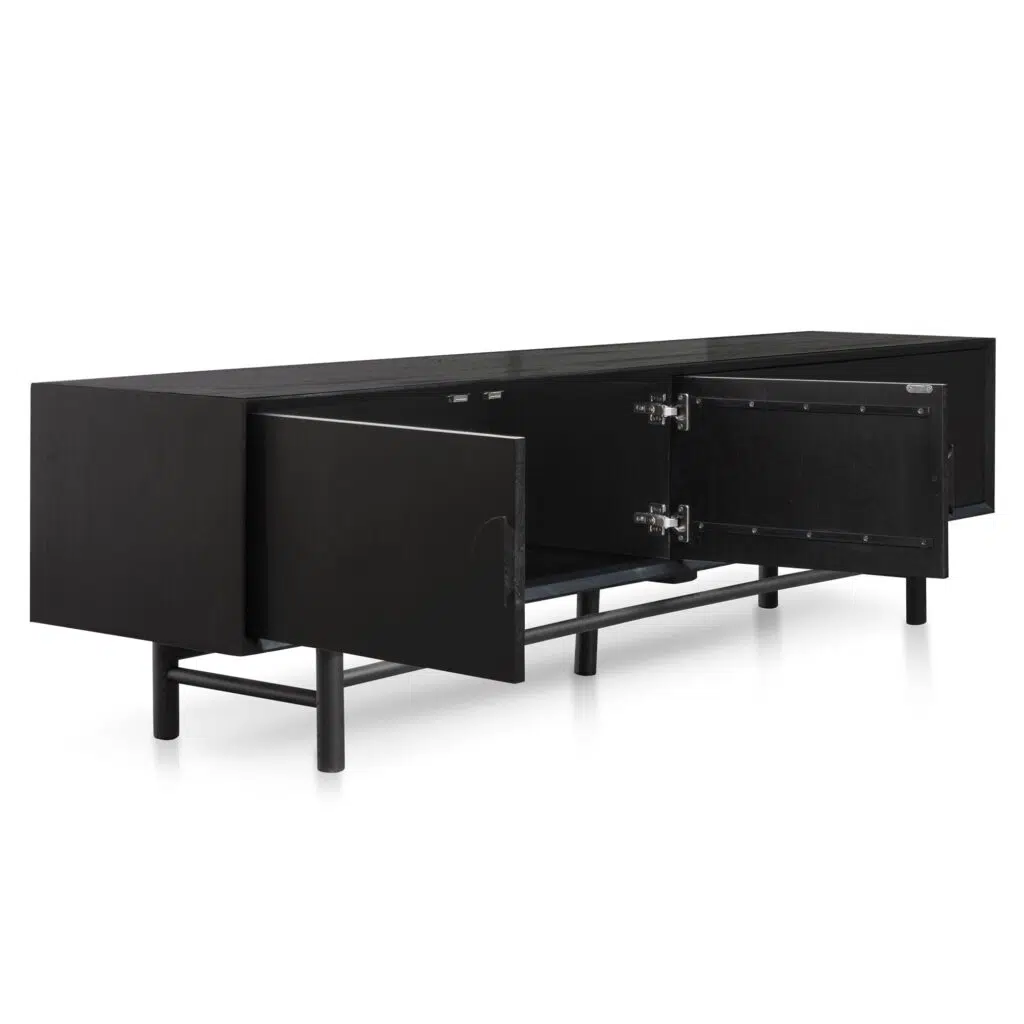 Leo TV Unit Black 2.1m Retro Modern Design