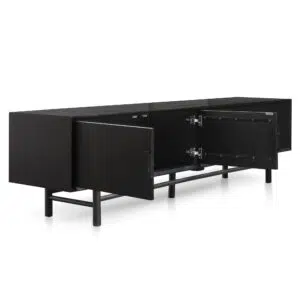 Leo TV Unit Black 2.1m Retro Modern Design