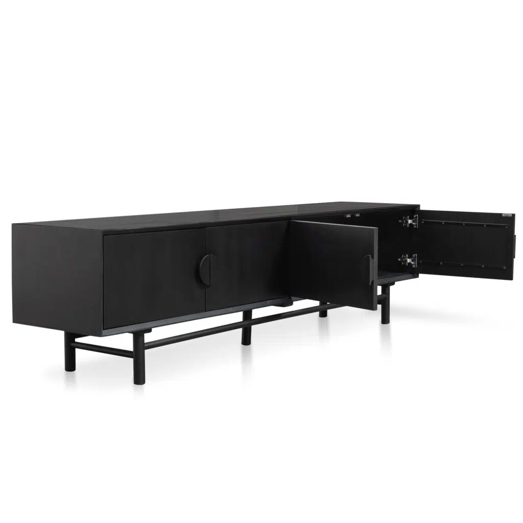 Leo TV Unit Black 2.1m Retro Modern Design