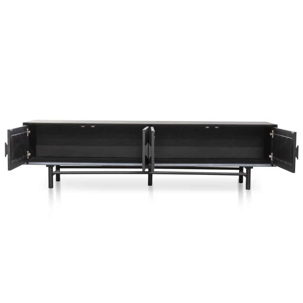 Leo TV Unit Black 2.1m Retro Modern Style