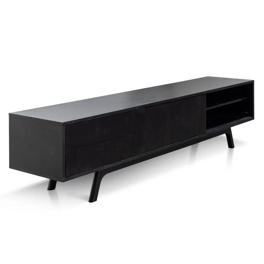 Eclipse 2.1m TV Unit Full Black Design Storage