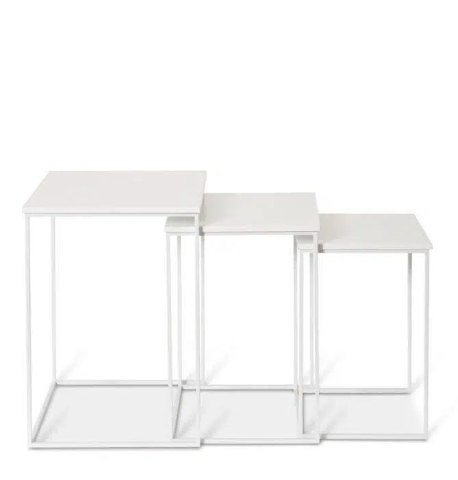 Duke Square Side Table – 42 x 42 x 55cm (Set of 3)