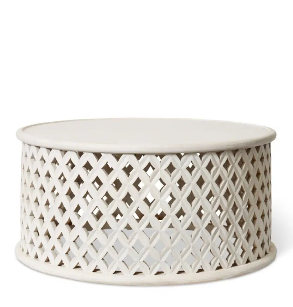 Hafina Coffee Table 90x90x40cm White Modern Space-Saving
