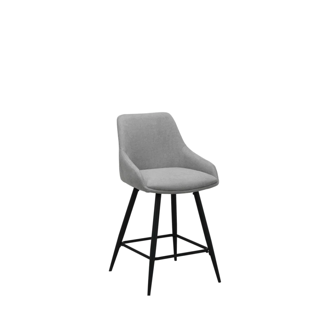 Ashton silver grey bar stools set of 2 modern design with metal frame and durable upholstery
