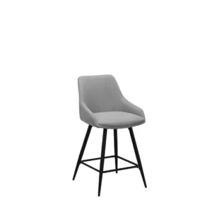 Ashton silver grey bar stools set of 2 modern design with metal frame and durable upholstery