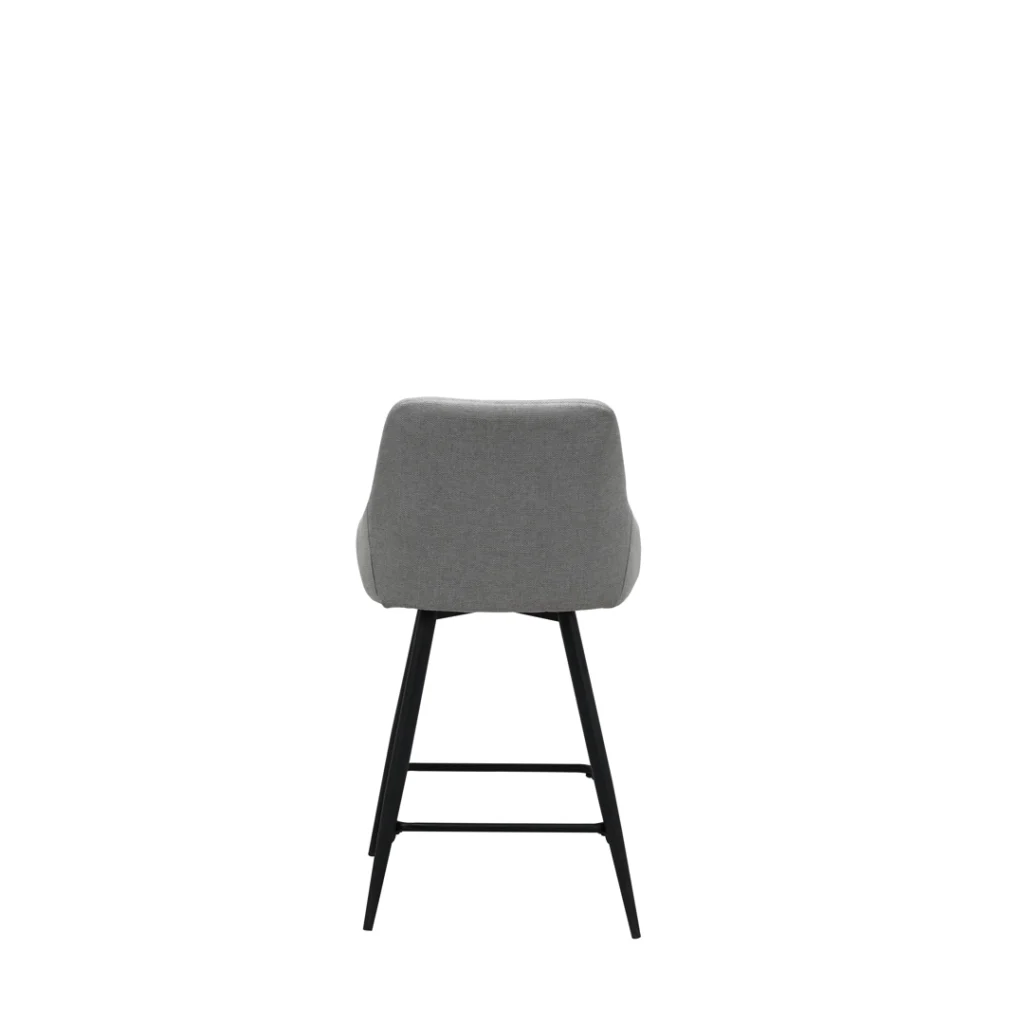 Ashton silver grey bar stools set of 2 modern minimal design with black metal frame