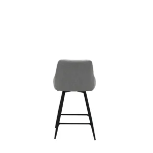 Ashton silver grey bar stools set of 2 modern minimal design with black metal frame