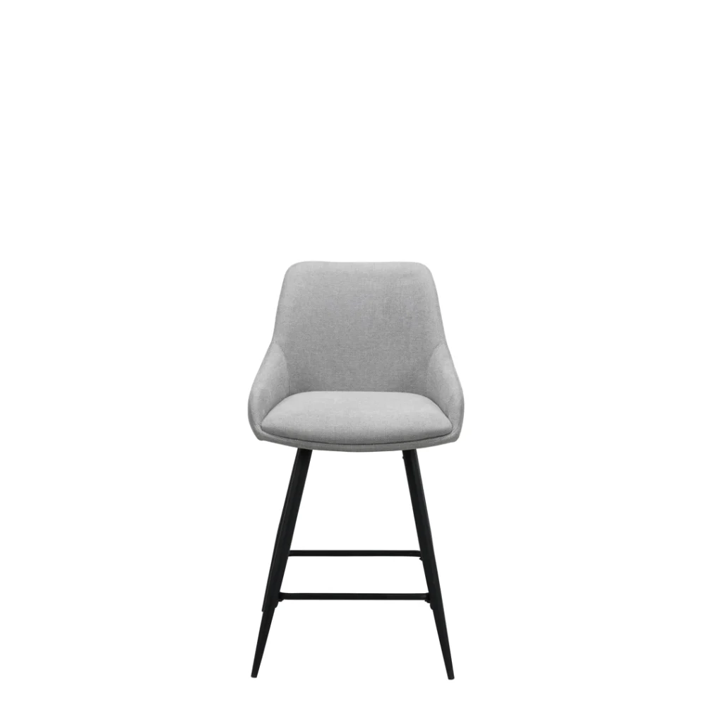 Ashton silver grey bar stools set of 2 modern design with durable upholstery and metal frame