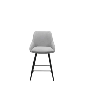 Ashton silver grey bar stools set of 2 modern design with durable upholstery and metal frame