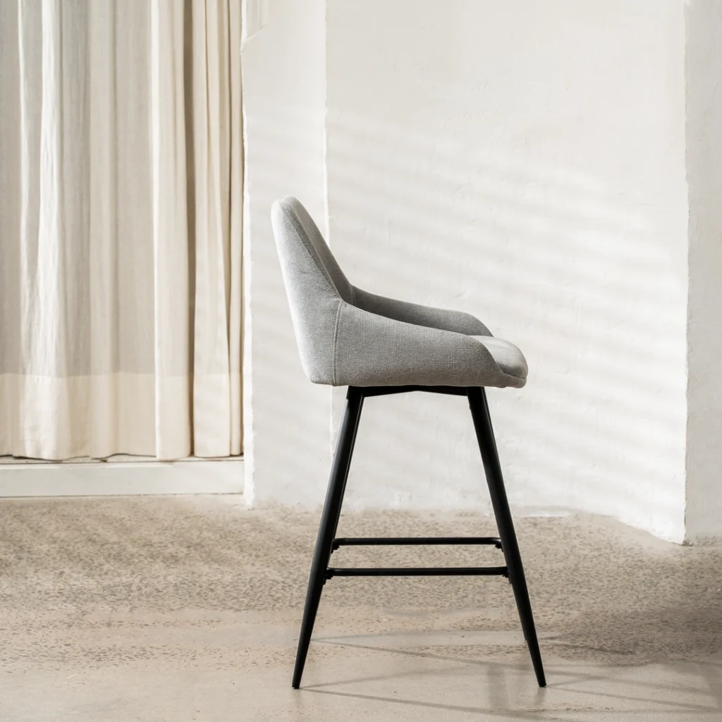 Ashton silver grey bar stools set of 2 modern design durable upholstery stylish seating