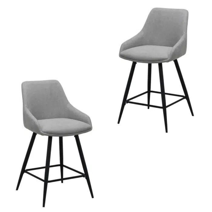 Ashton Bar Stools – Silver Grey (Set of 2)