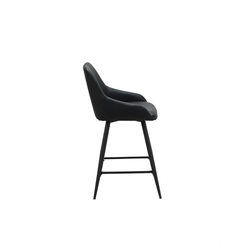 Ashton black bar stools set of 2 modern design powder coated metal frame durable upholstery