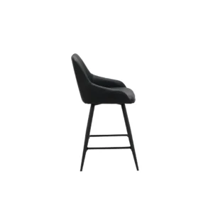 Ashton black bar stools set of 2 modern design powder coated metal frame durable upholstery