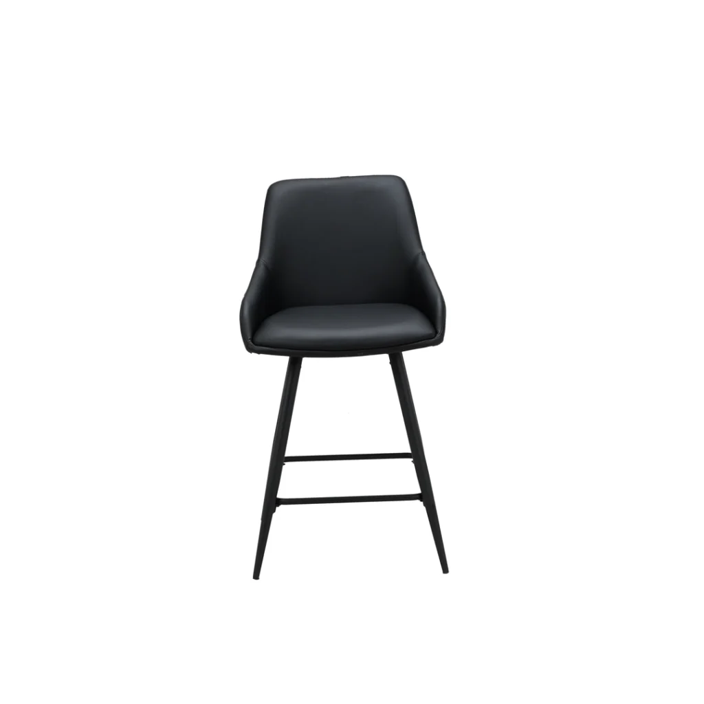 Ashton black bar stools set of 2 modern minimalist design with comfortable upholstery and sturdy metal frame