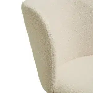 Alaska white dining chairs set of 2 modern boucle fabric black metal frame contemporary design