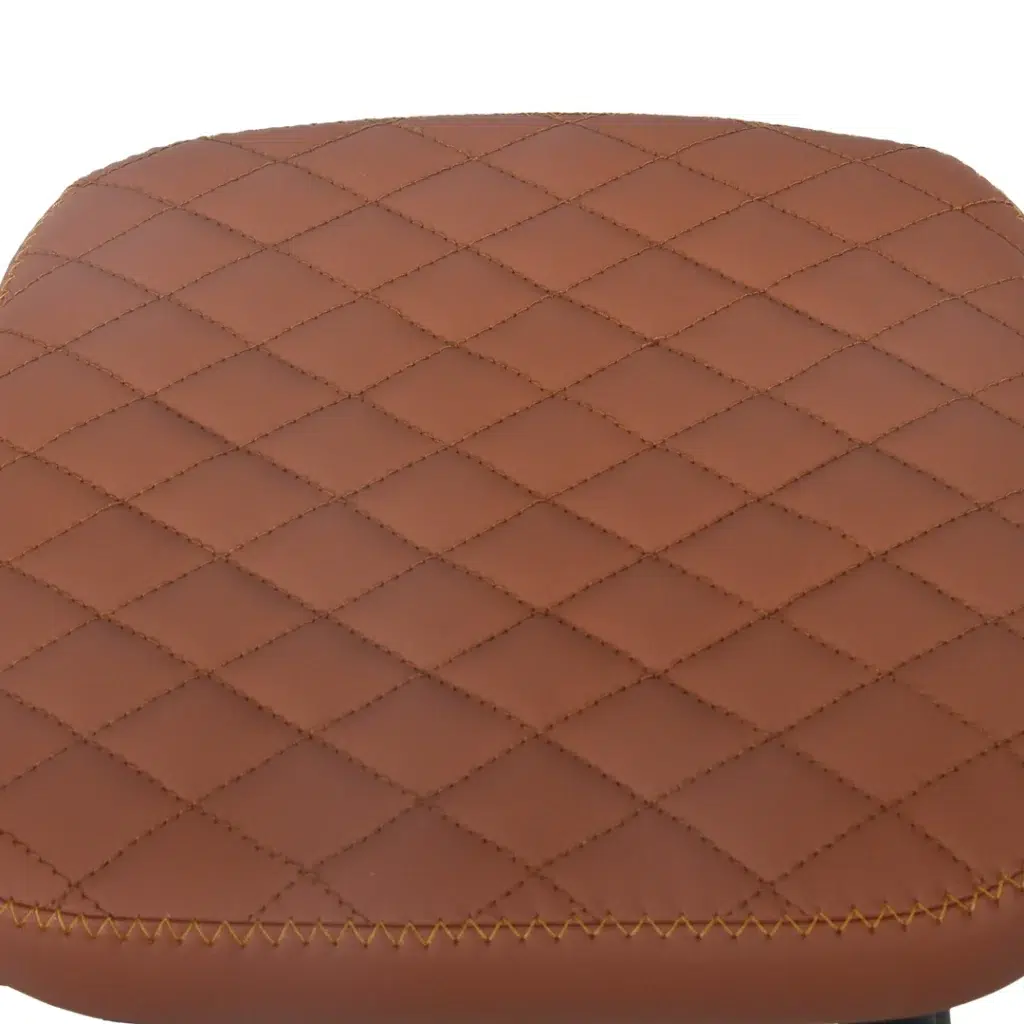 Aruba tan bar stools set of 2 modern minimalist design with PU seat and metal base