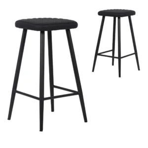 Aruba black bar stools set of 2 elegant minimalist design with ergonomic comfort