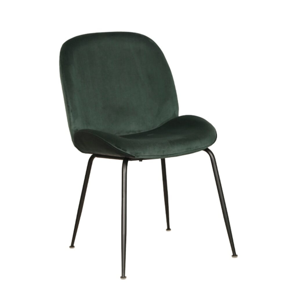 Asta dining chairs emerald velvet black frame set of 2 modern elegance luxurious upholstery