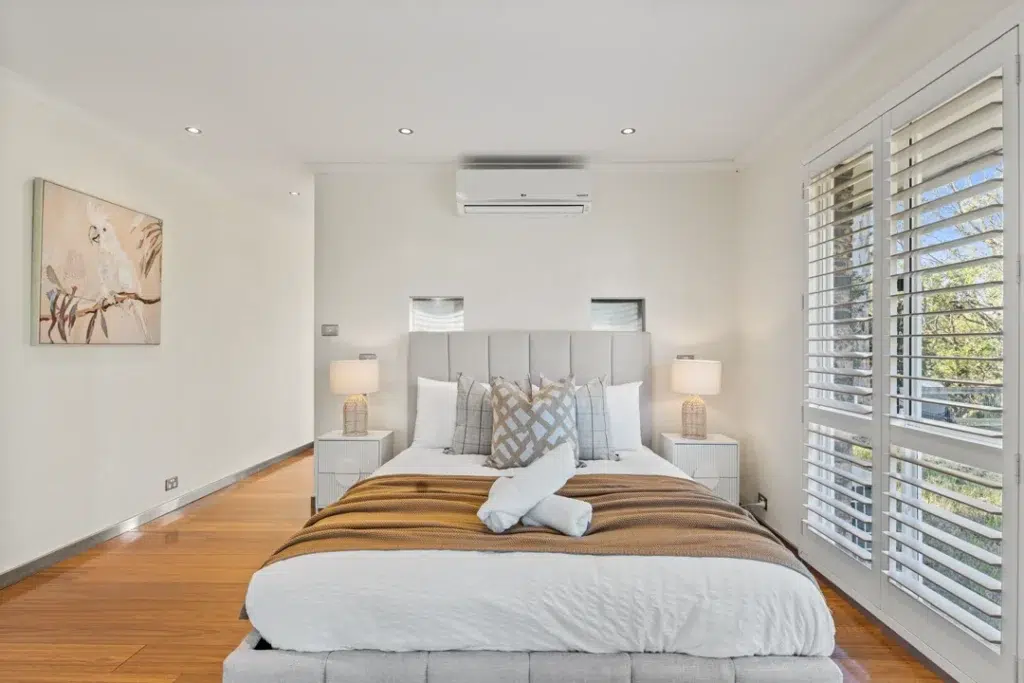 Airbnb Styling in Queensland with Lagom Linen Cushion 55cm Grey