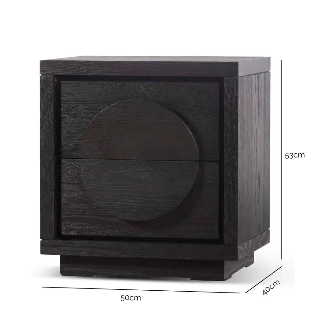 Amaris bedside table textured espresso black modern bedroom furniture