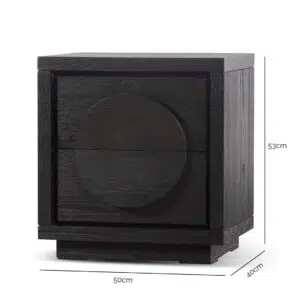 Amaris bedside table textured espresso black modern bedroom furniture