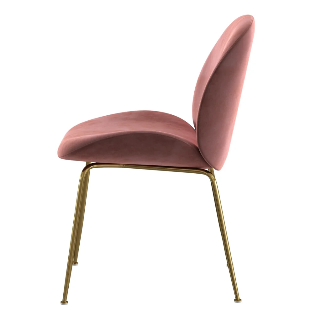Asta dining chairs blush velvet and gold frame set of 2 modern contemporary style
