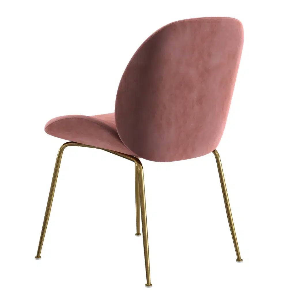 Asta dining chairs blush velvet with gold frame modern style set of 2