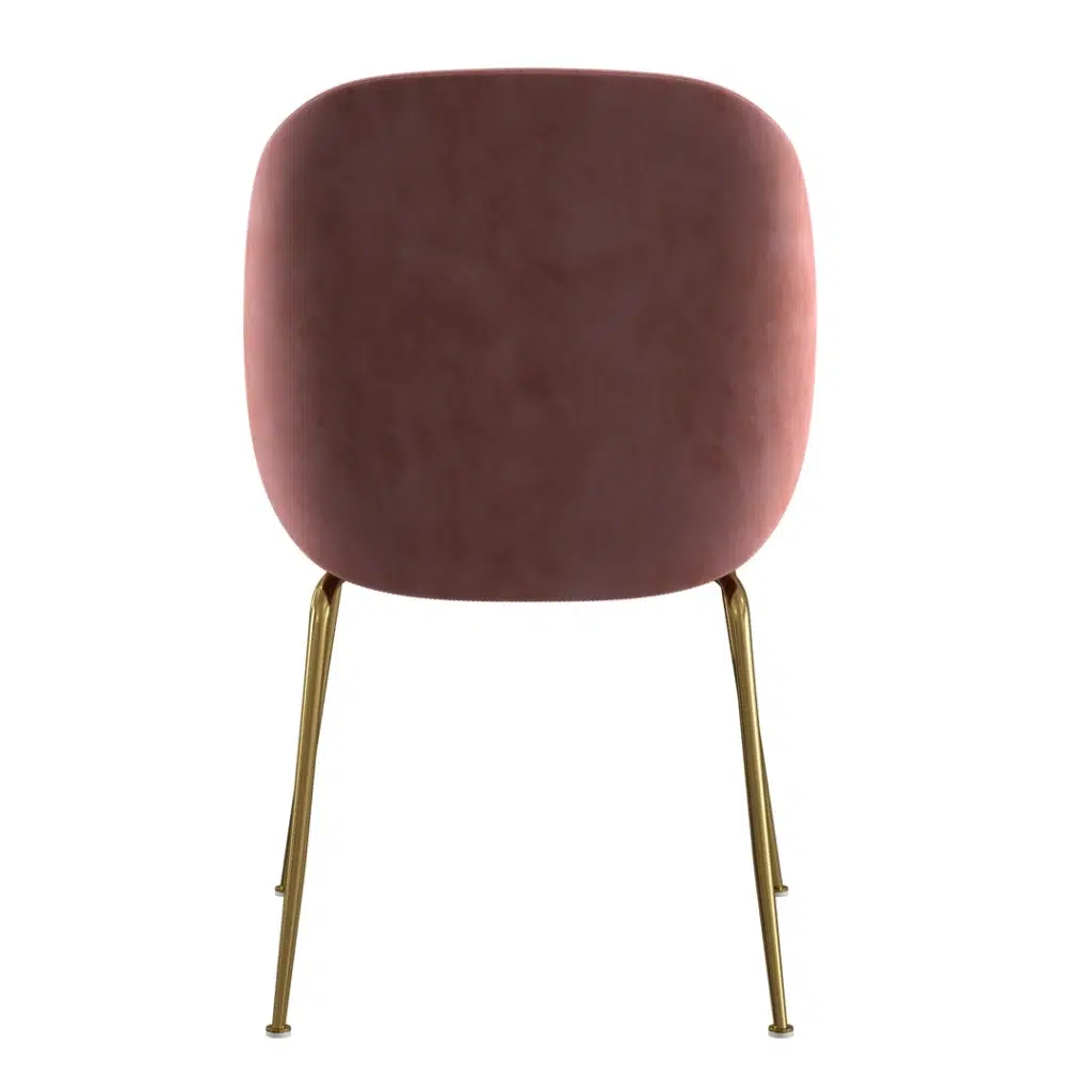 Asta dining chairs blush velvet and gold frame set of 2 modern contemporary style