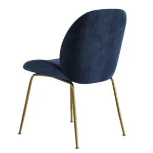 Asta dining chairs in ink velvet with golden legs for modern comfort and style