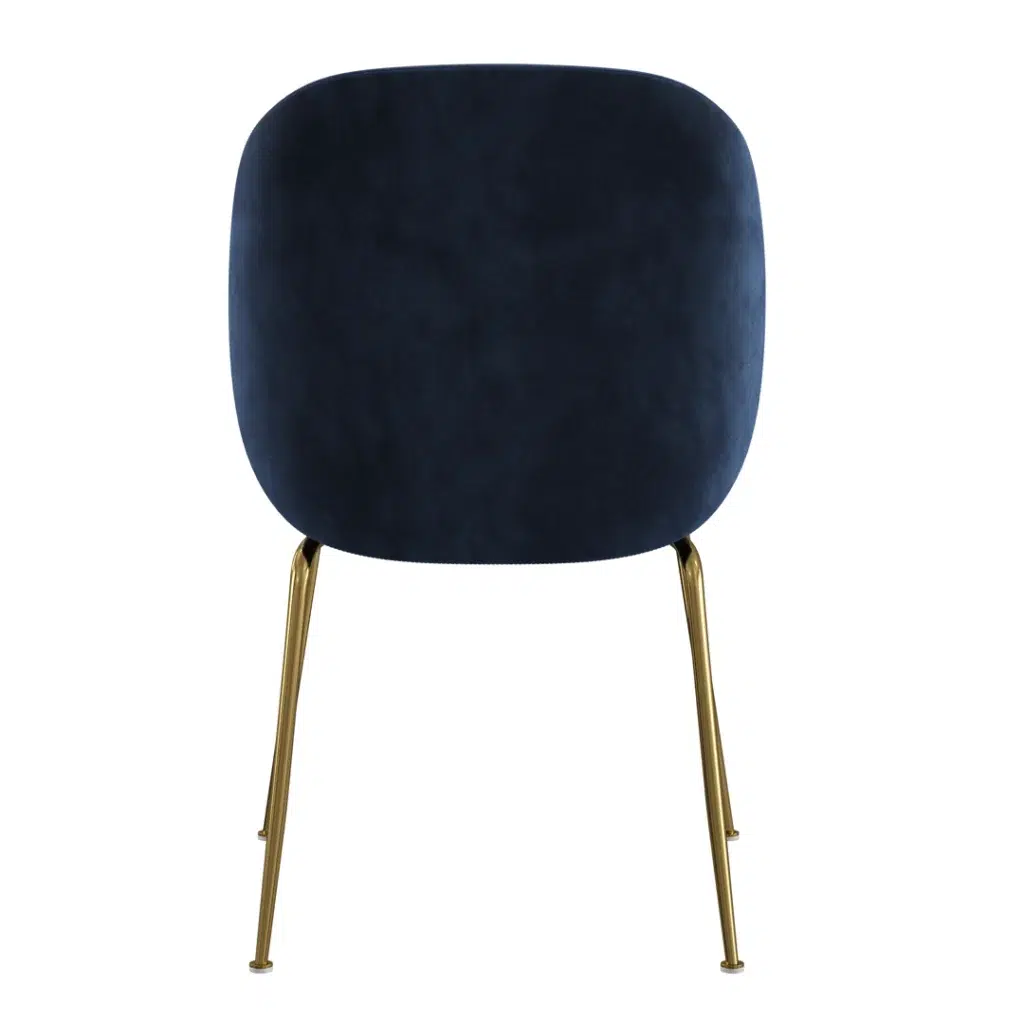 Asta dining chairs in ink color set of 2 modern velvet with gold legs for elegant comfort
