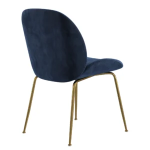 Asta dining chairs in ink velvet with golden legs set of 2 modern elegance