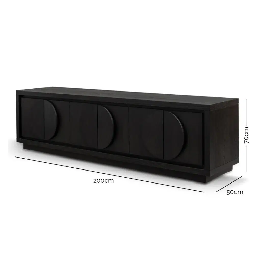 Ava 2m entertainment TV unit textured espresso black sleek modern design