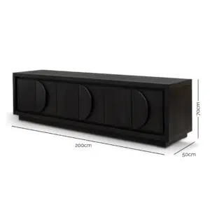 Ava 2m entertainment TV unit textured espresso black sleek modern design
